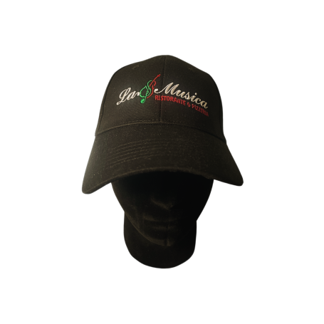 Bestickte Cap von La Musica mit Logo, gefertigt von VA Design